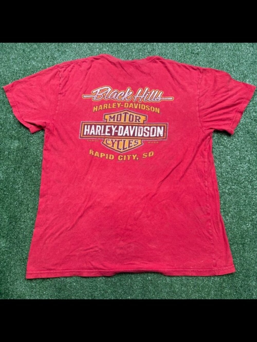 Vintage Harley Davidson T Shirt Mens Size L Red Short Sleeve Sturgis 2007